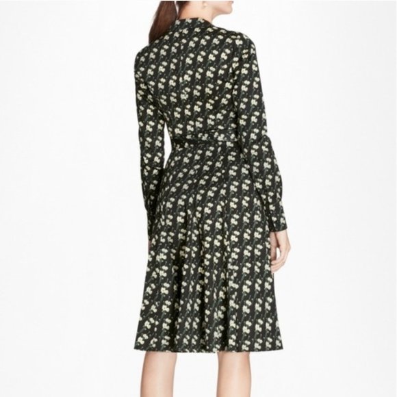 Brooks Brothers Zac Posen Snow Blossom Print Cotton Sateen Wrap Dress 🌼 - Picture 4 of 9